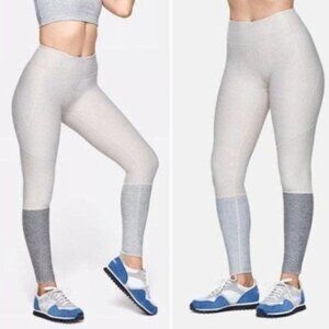 Outdoor Voices 7/8 Dipped Leggings Colorblock‎ Oatmeal Dove Ash Grey sz Medium